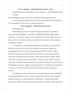 Unit 3 Assignment - Clinical Preparation Journal β page 2