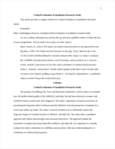 Critical Evaluation of Qualitative Research Study β page 2