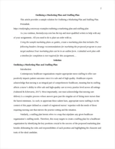 Outlining a Marketing Plan and Staffing Plan β page 2