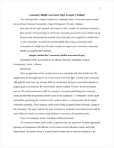 Community Needs Assessment Paper example β page 2