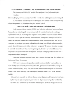 NURS 6565 Week 1: Short and Long-Term Professional Goals β page 2