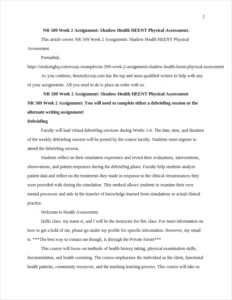 NR 509 Week 2 Assignment: Shadow Health HEENT Physical Assessment. – page 2