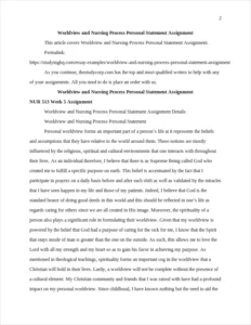Worldview and Nursing Process Personal Statement Assignment – page 2