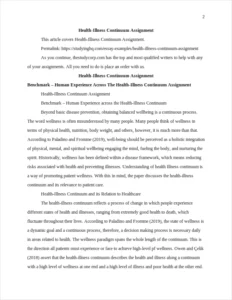 Health-Illness Continuum Assignment – page 2