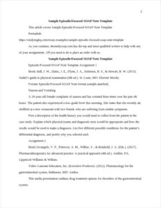 Sample Episodic/Focused SOAP Note Template β page 2