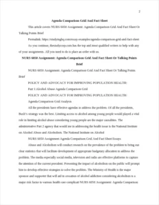 Agenda Comparison Grid And Fact Sheet – page 2