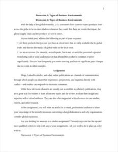 Discussion 1: Types of Business Environments – page 2