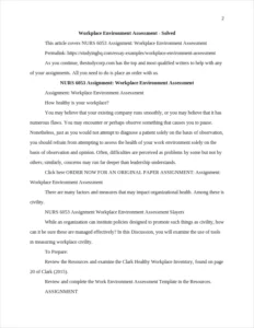 Workplace Environment Assessment – page 2