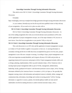 Knowledge Generation Through Nursing Informatics Discussion – page 2