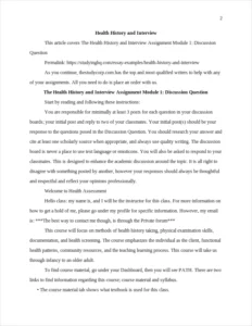 Health History and Interview – page 2