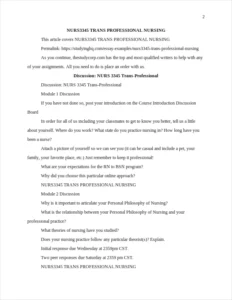 NURS3345 TRANS PROFESSIONAL NURSING β page 2