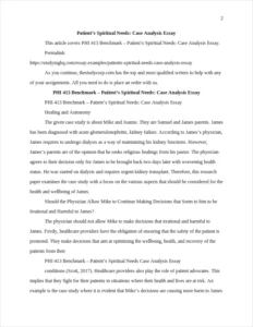 Patient’s Spiritual Needs: Case Analysis Essay – page 2