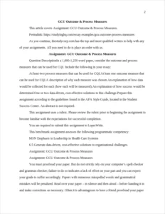 GCU Outcome & Process Measures – page 2