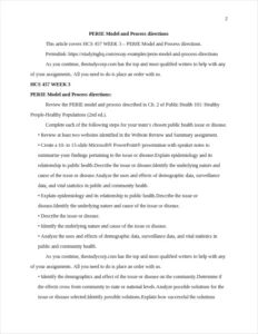 PERIE Model and Process directions β page 2
