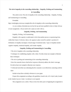 The role of empathy in the counseling relationship – page 2