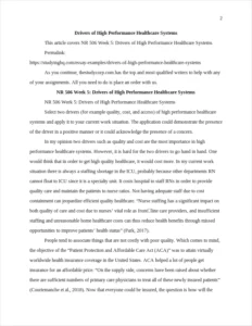 Drivers of High Performance Healthcare Systems – page 2