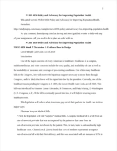 NURS 6050 Policy and Advocacy for Improving Population Health – page 2