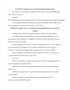 NURS 6003 Academic Success And Professional Development Plan – page 2