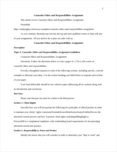 Counselor Ethics and Responsibilities Assignment – page 2