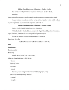 Digital Clinical Experience Orientation - Shadow Health – page 2