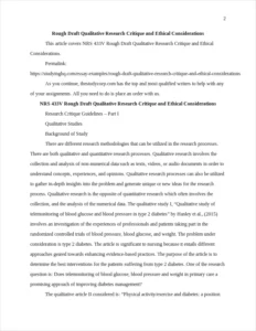 Rough Draft Qualitative Research Critique and Ethical Considerations – page 2