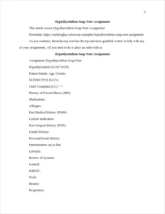Hypothyroidism Soap Note Assignment β page 2