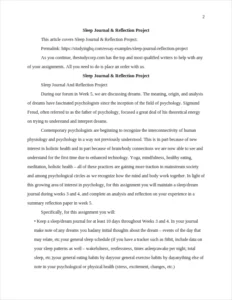 Sleep Journal & Reflection Project β page 2