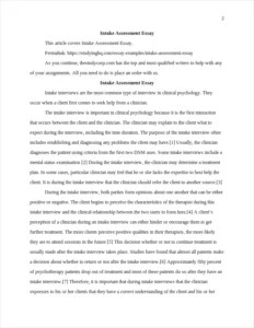Intake Assessment Essay – page 2