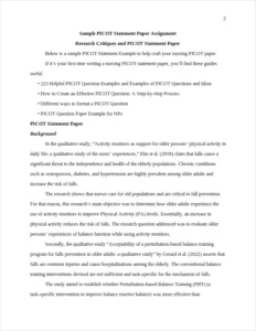 PICOT Statement Paper β page 2