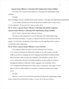 Capstone Project Milestone 3: Educating Staff: Implementing Change Guidelines β page 2