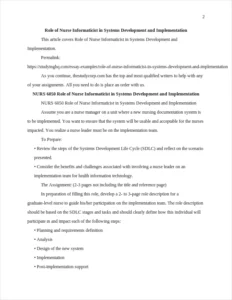 Role of Nurse Informaticist in Systems Development and Implementation – page 2