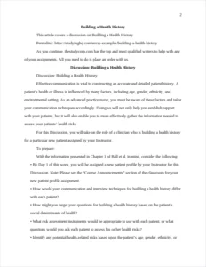 Building a Health History – page 2