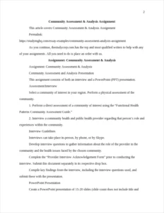 Community Assessment & Analysis – page 2