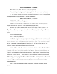 ARTS 100 Movie Review Assignment – page 2