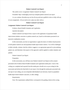 Patient-Centered Care Report – page 2