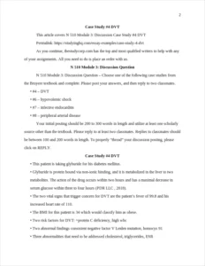 Case Study #4 DVT β page 2