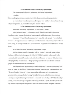 NURS 6003 Discussion: Networking Opportunities – page 2