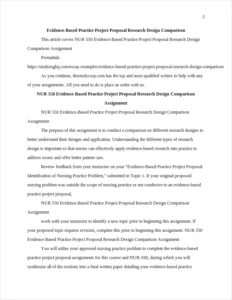 Evidence-Based Practice Project Proposal Research Design Comparison – page 2