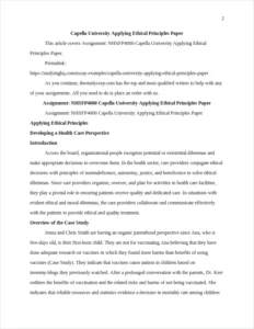 Capella University Applying Ethical Principles Paper – page 2