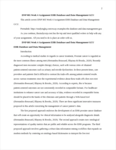 EHR Database and Data Management GCU β page 2