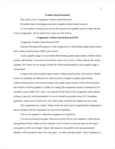Evidence Based Research – page 2