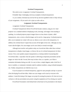 Overhead Transparencies – page 2