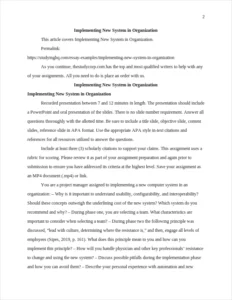 Implementing New System in Organization – page 2
