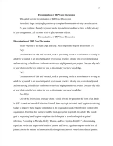 Dissemination of EBP Case Discussion – page 2