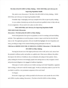 Role of the RN/APRN in Policy-Making – page 2