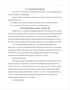 GCU University PICOT Question β page 2