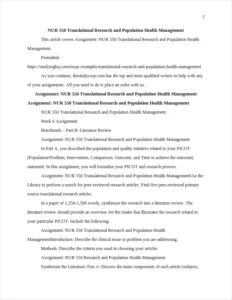 NUR 550 Translational Research and Population Health Management β page 2