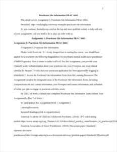 Practicum Site Information β page 2