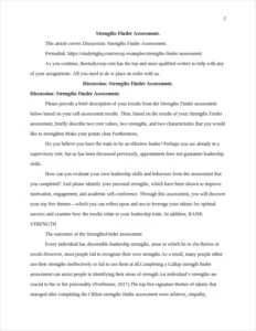 Strengths Finder Assessment. – page 2