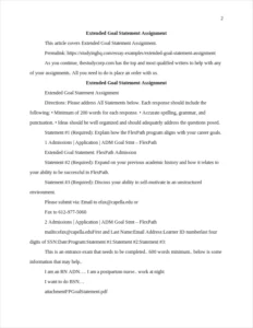 Extended Goal Statement Assignment – page 2
